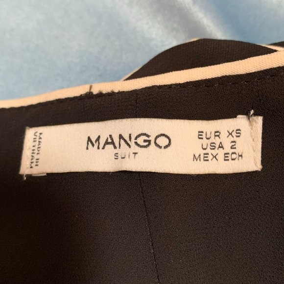 MANGO SUIT BLACK DRESS WITH WHITE ACCENT SIZE 2 - Picture 5 of 7